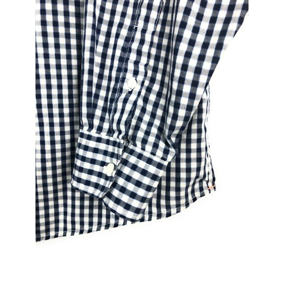 Dockers Men's 2XL Long Sleeve Button Up Blue Check Cotton Blend Adult Shirt A9 - Picture 3 of 4